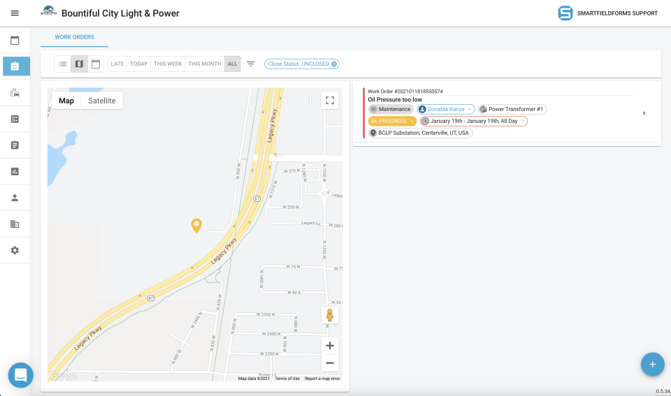 screenshot of Smart Field CMMS